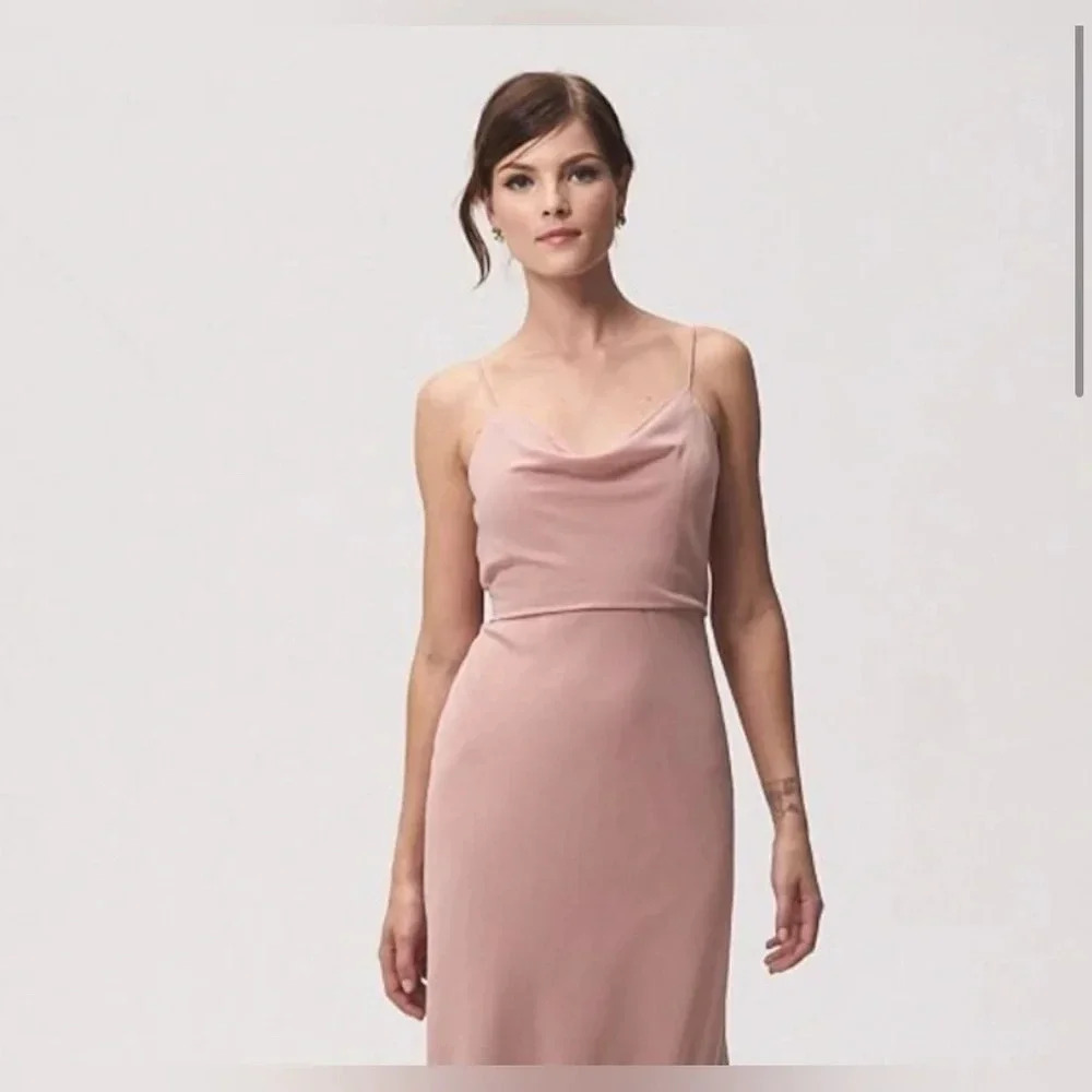 Jenny Yoo Capri Whipped Apricot Bridesmaid Formal Maxi Dress. Size 12